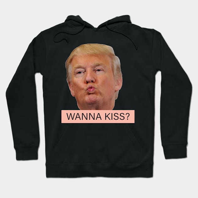 Donald Trump wanna kiss funny Hoodie by MoondesignA